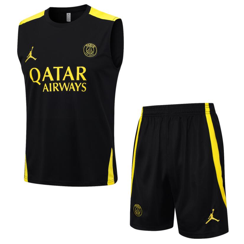 Maillot De Fútbol Sin Mangas PSG Noir 23/24 + Pantalone