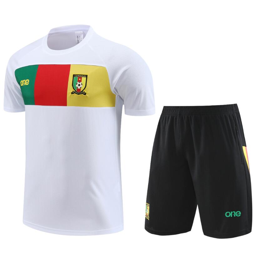 Maillot Le Coq Sportif Camerún Pre-Match 23/24 Blanc + Pantalon