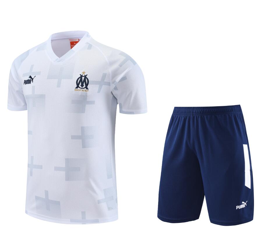 Maillot Olympique de Marseille Pre-Match 23/24 Blanc + Pantalon