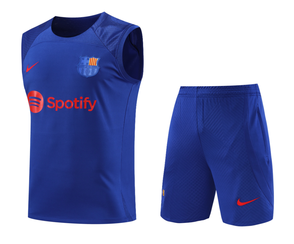 Maillot Sans Manche Barcelona Pre-Match 23/24 Bleu + Pantalon