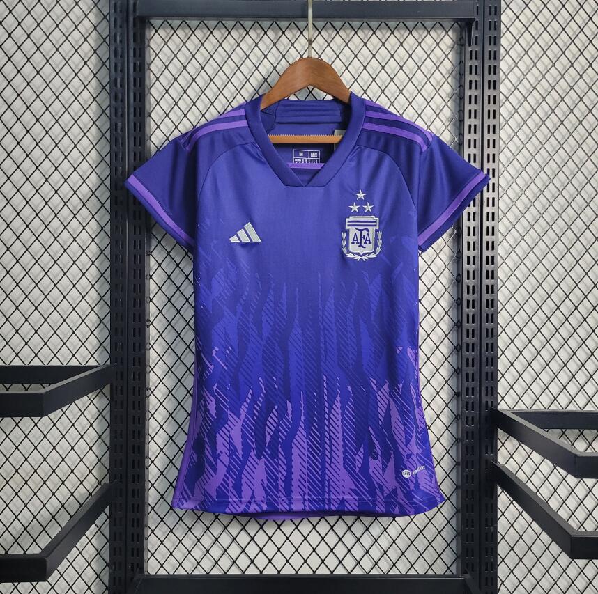 Maillot Argentina Extérieur Mundial Qatar 2022 3 estrellas Femme