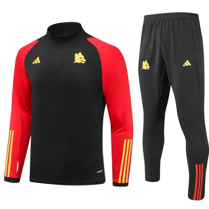 Survêtements AS ROMA Training 2023/2024 Noir Junior +Pantalon