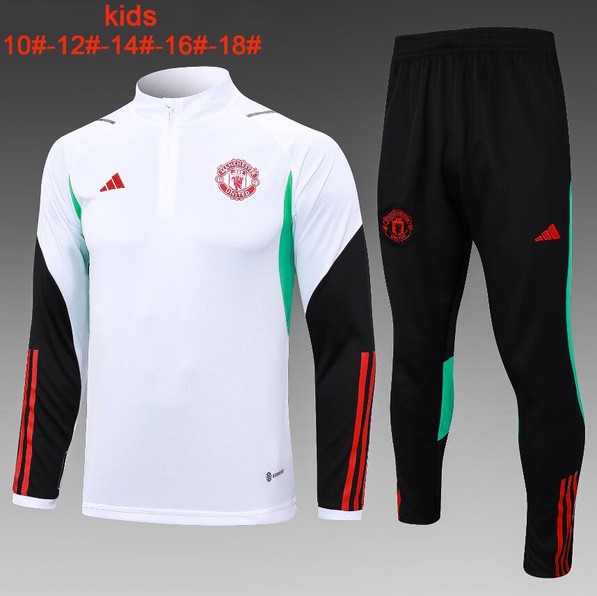 Survêtements Manchester United Training 2023/2024 Blanc Junior +Pantalon