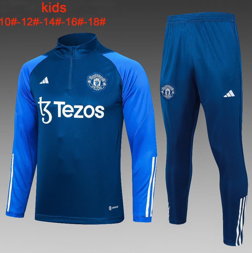 Survêtements Manchester United Training 23/24 Bleu Junior + Pantalon