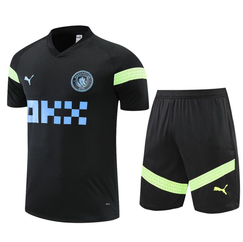 Maillot Manchester City Pre-Match 22/23 Noir + Pantalon