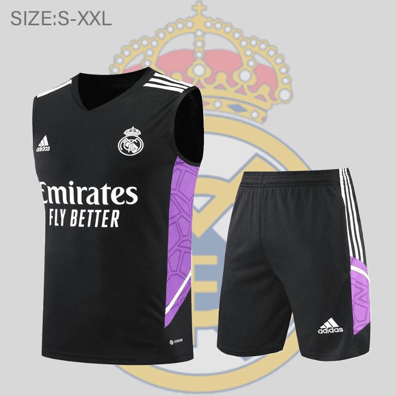 Maillot Sans Manche 22/23 Real Madrid Conjunto De Entreno Negra