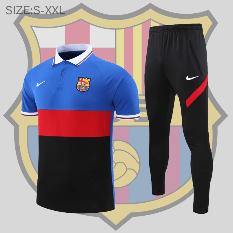 Polo Barcelona Kit Bleu Roja Y Negra