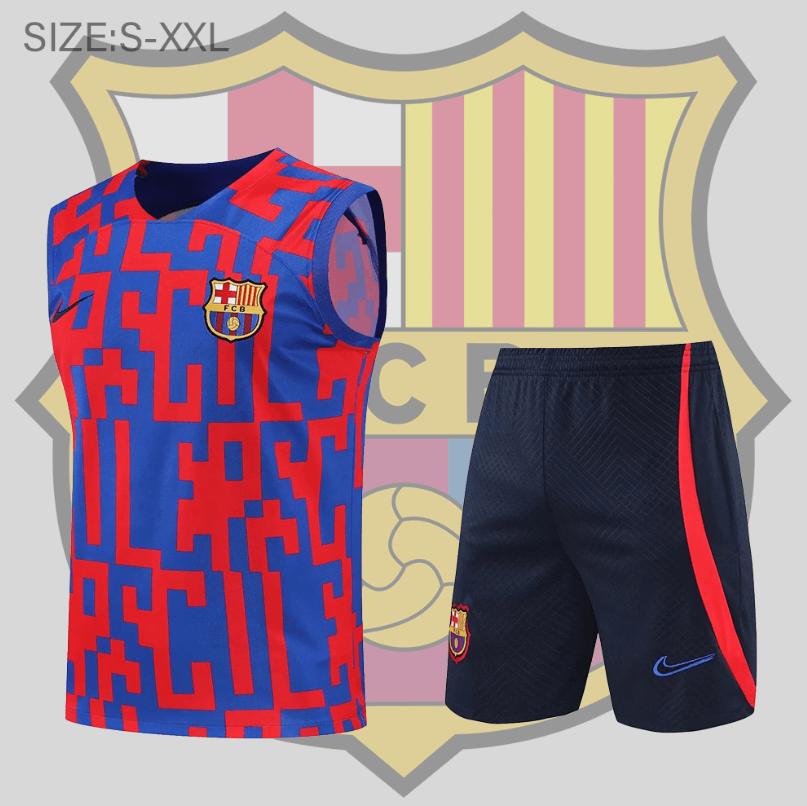 Maillot De Fútbol Sin Mangas Barcelona 22-23 Roja Y Bleu